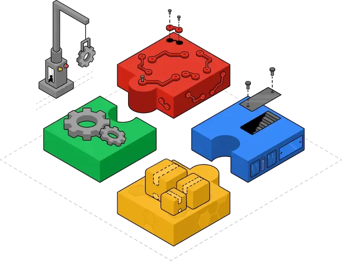 Jigsaw isometric illustration