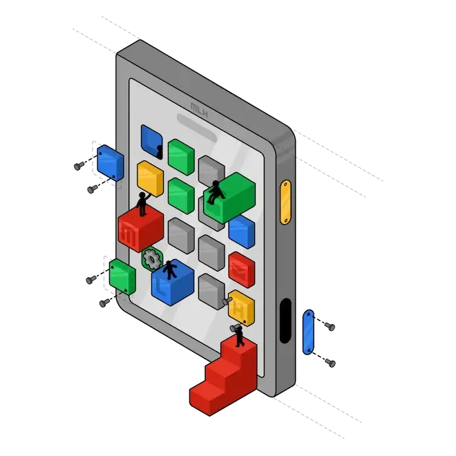 Mobile isometric illustration